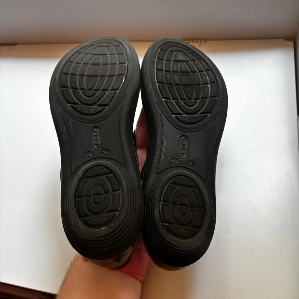 CROCS Isabella Strappy Women's Size 10 Black Jelly Strap Sandals Shoes Slip Ons - Picture 5 of 5